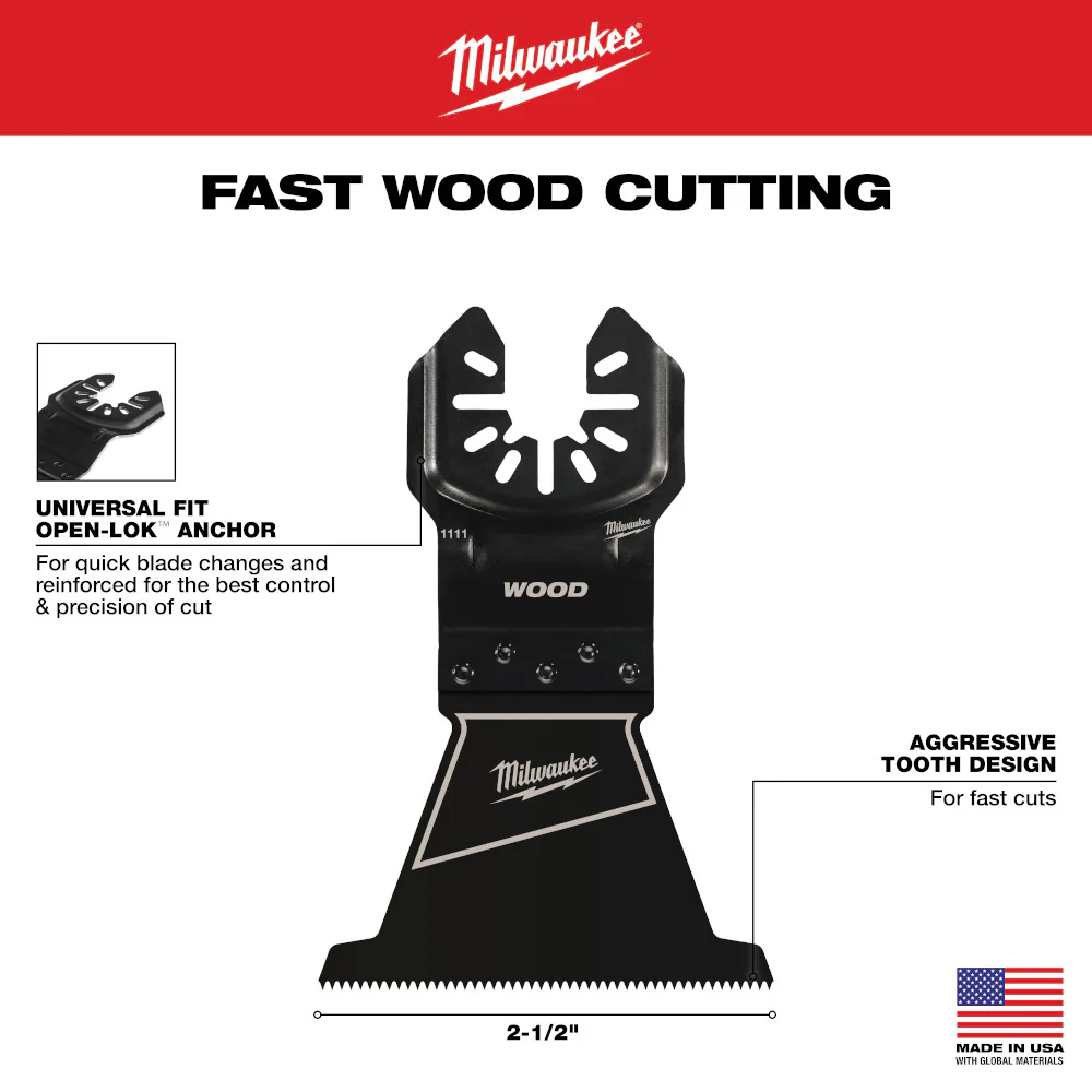 Milwaukee OPEN-LOK HCS Multi-Tool Wood Blades - Image 60