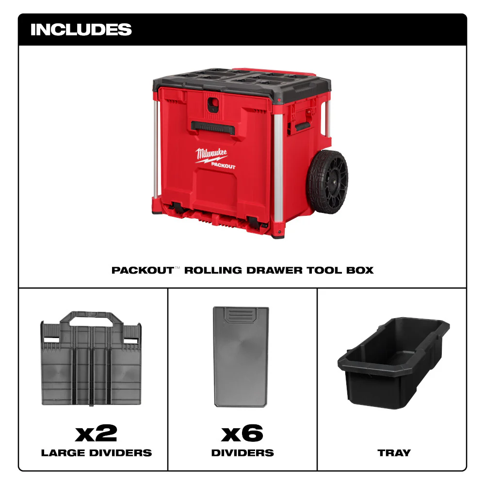 Milwaukee PACKOUT™ Rolling Drawer Tool Box - Image 4
