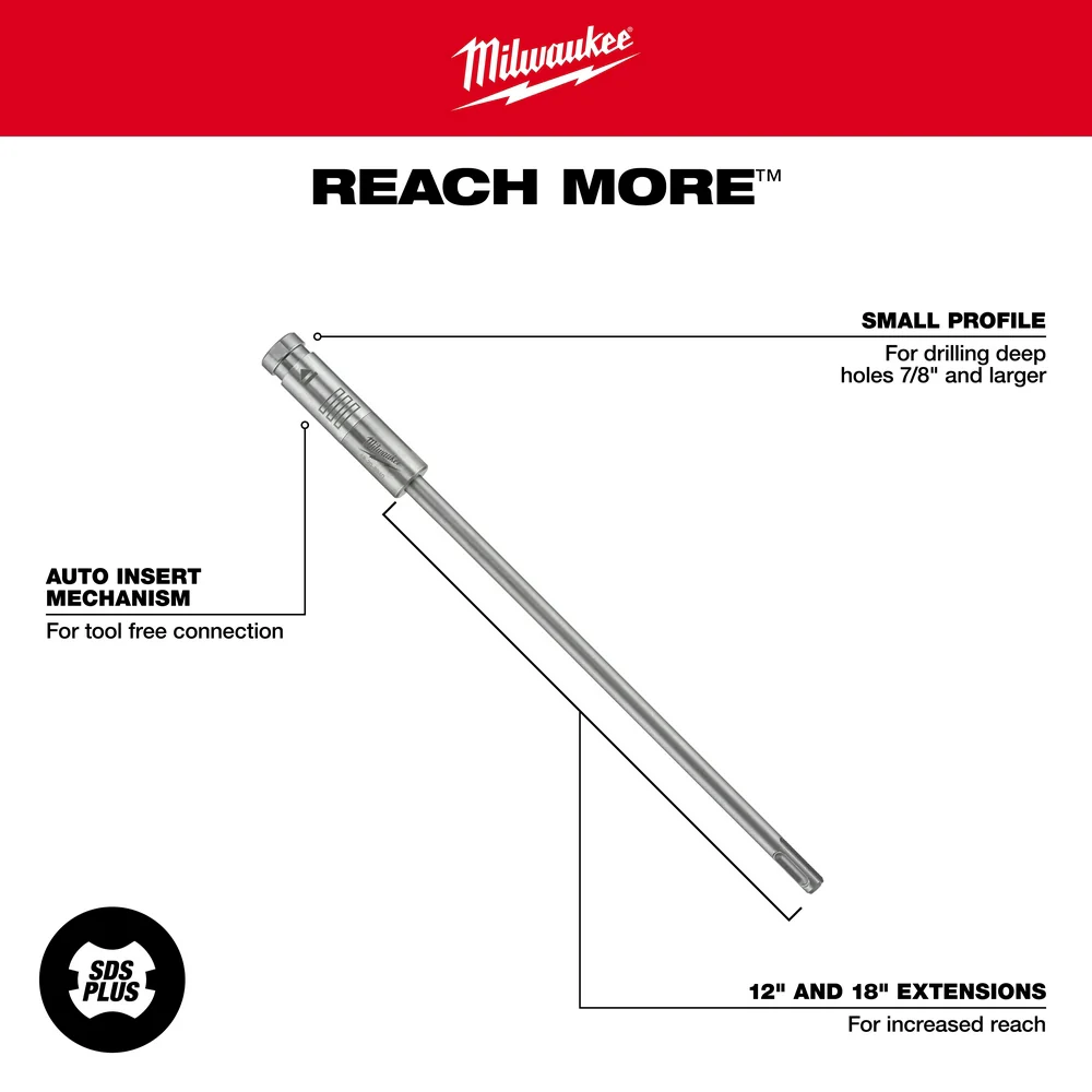 Milwaukee PLUSLOK™ SDS Plus 18" Extension - Image 4