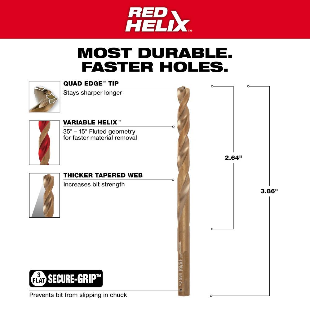Milwaukee RED HELIX Cobalt Drill Bit - Image 80