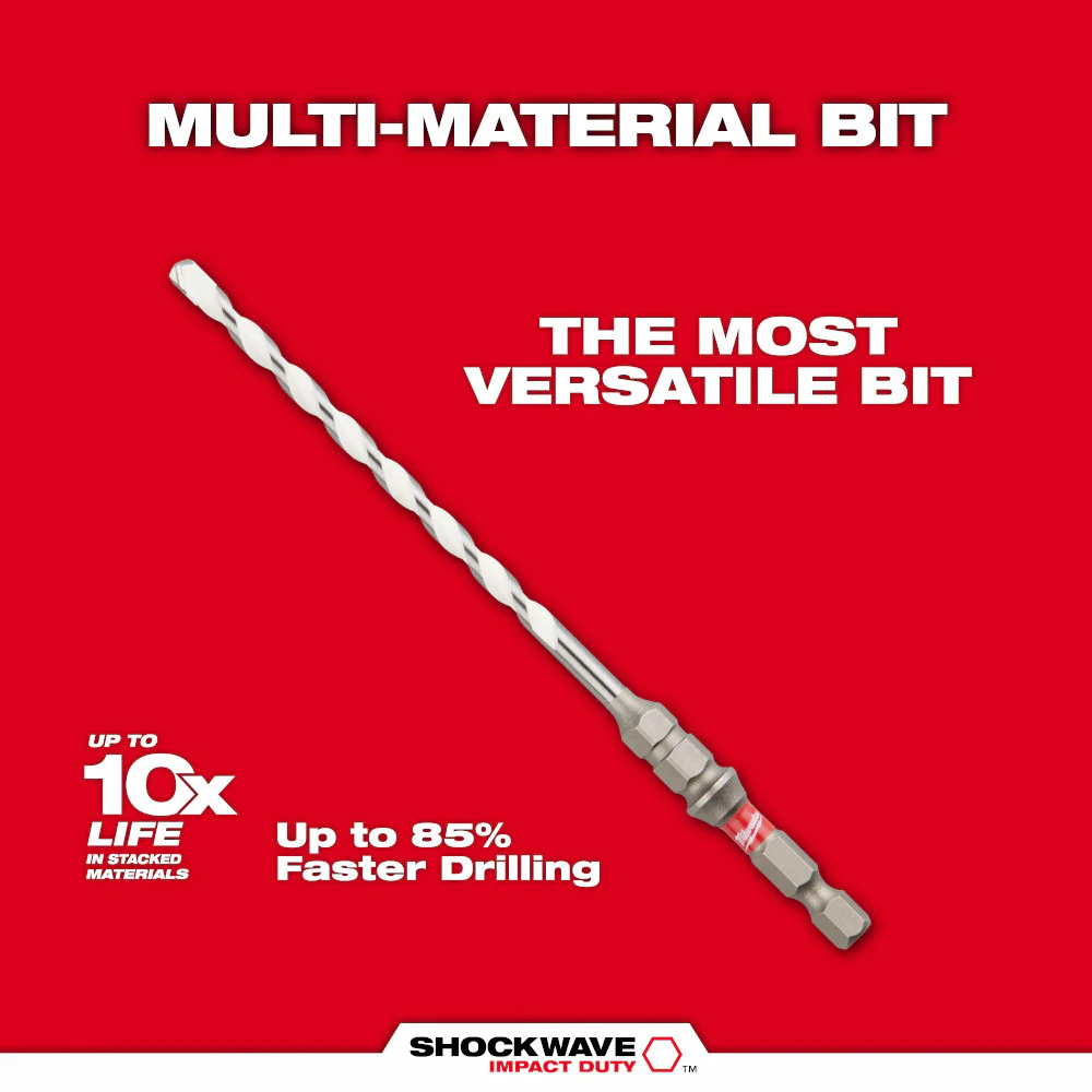 Milwaukee SHOCKWAVE Carbide Multi-Material Bit Concrete - 6" - Image 6