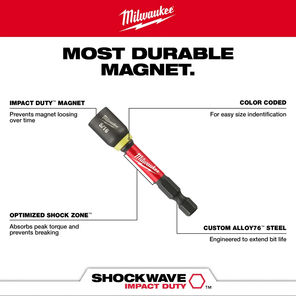 Milwaukee SHOCKWAVE Impact Duty 2-9/16" Magnetic Nut Drivers - Image 13
