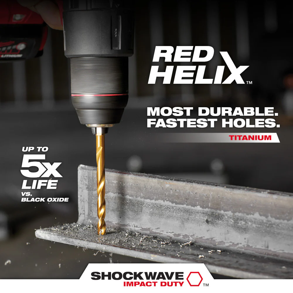 Milwaukee SHOCKWAVE Impact Duty RED HELIX Titanium Drill Bit - Image 44