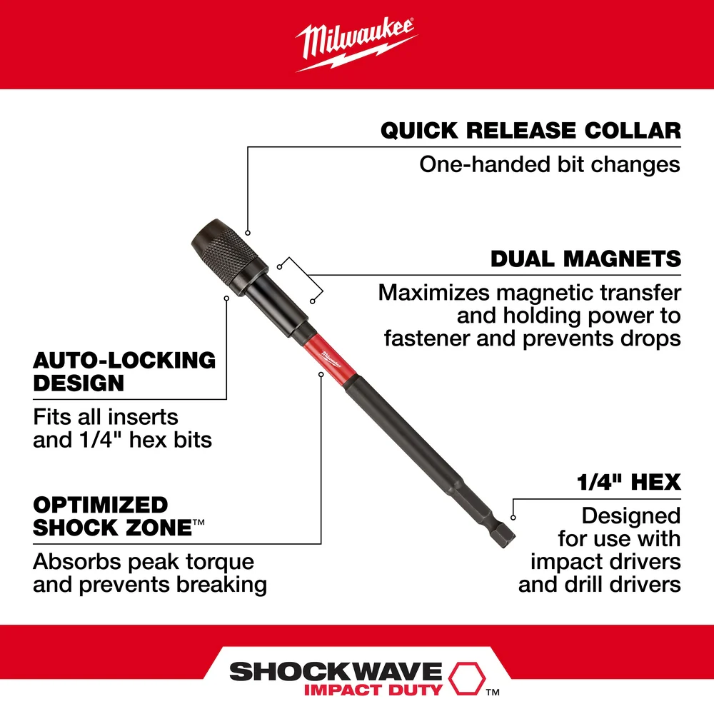 Milwaukee SHOCKWAVE Impact Locking Bit Holder - Image 2