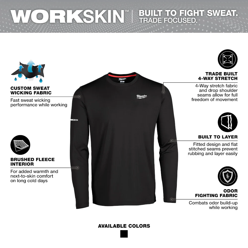 Milwaukee WorkSkin Long Sleeve Baselayer Crew Neck - Image 12
