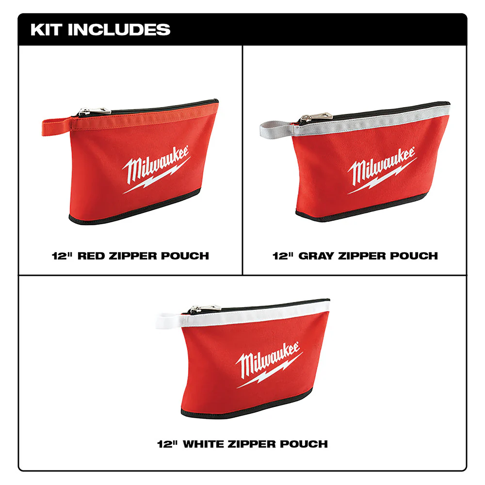 Milwaukee Zipper Pouch (3 Pack) - Image 3