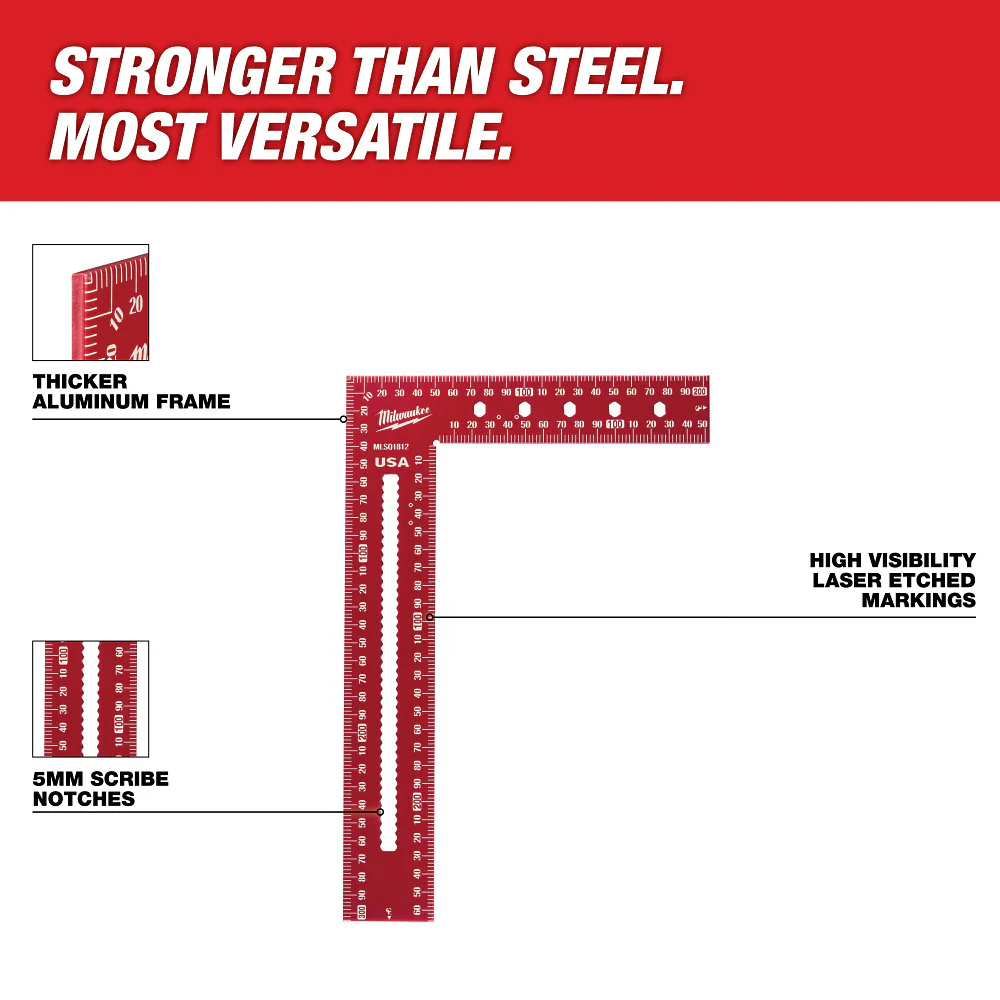 Milwaukee 200mm x 300mm Framing Square - Image 2