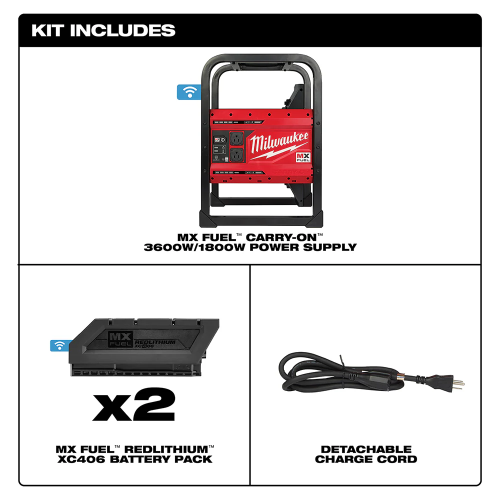 Milwaukee MX FUEL CARRY-ON 3600W/1800W Power Supply - Image 2