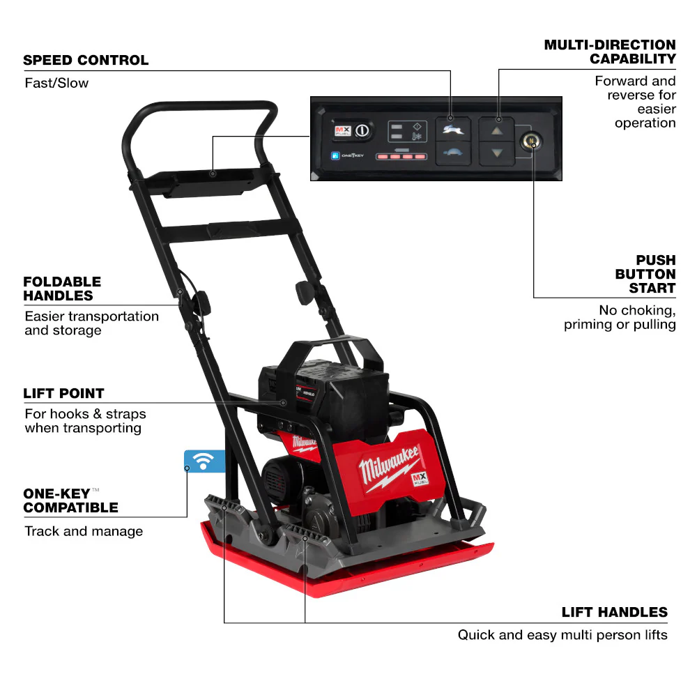 Milwaukee MX FUEL™ 20" Plate Compactor Kit - Image 11