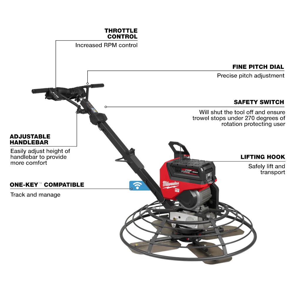 Milwaukee MX FUEL 36" Walk-Behind Trowel Kit - Image 11