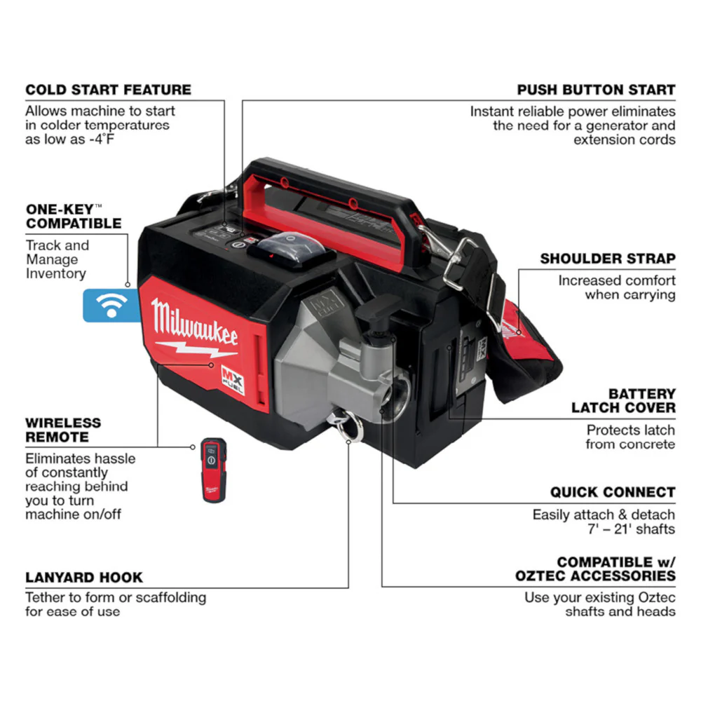 Milwaukee MX FUEL Concrete Vibrator Kit - Image 5