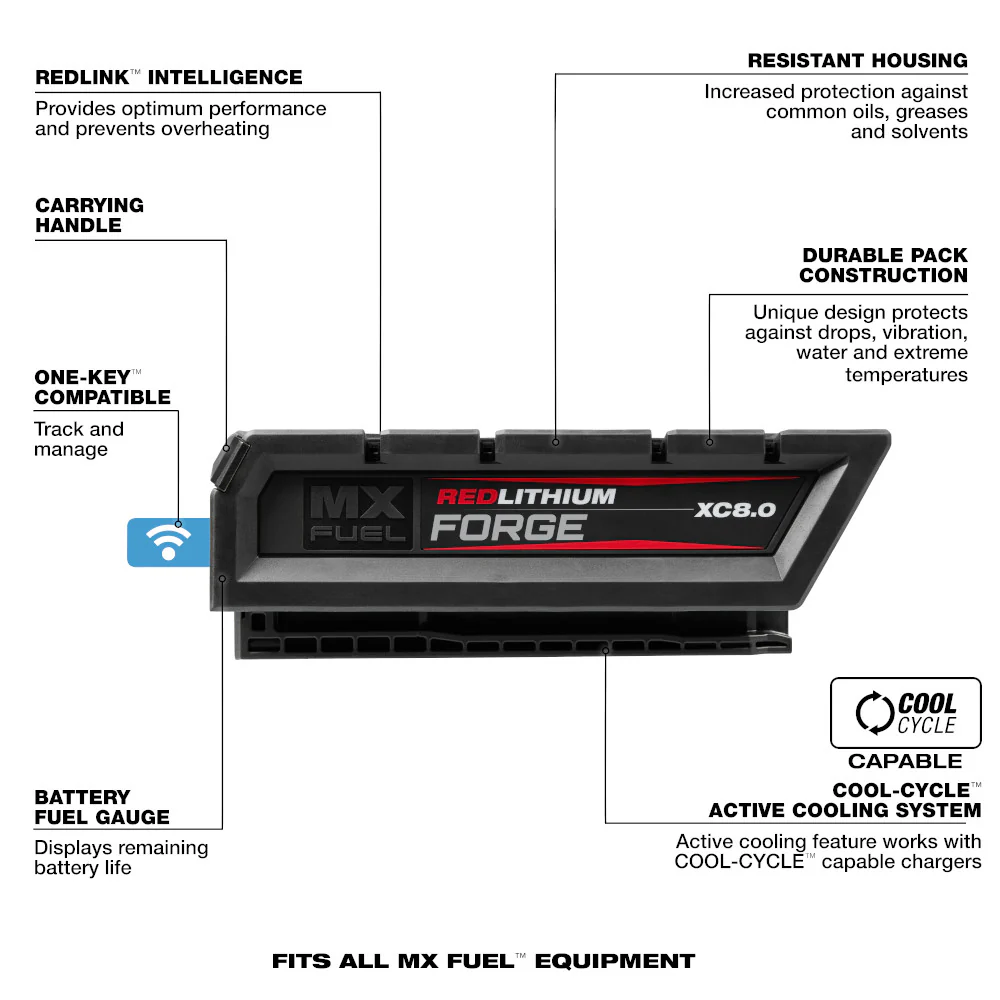 Milwaukee MX FUELâ„¢ REDLITHIUMâ„¢ FORGEâ„¢ XC 8.0 Battery Pack - Image 9