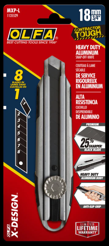 Olfa MXP-L 18mm Die-Cast Aluminum Handle Ratchet Knife - Image 4
