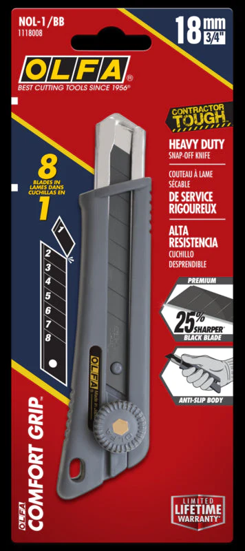 Olfa NOL-1/BB 18mm Rubber-Grip Ratchet-Lock Utility Knife - Image 3