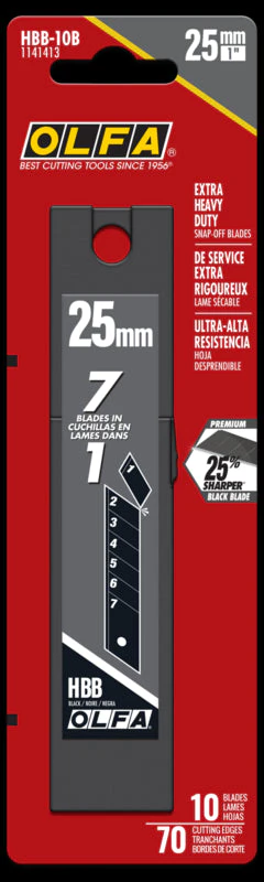 Olfa HBB 25mm Ultra-Sharp Black Snap Blades - Image 2