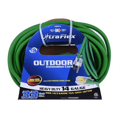 Outdoor SJEOW Extension Cord Lighted Single Tap Green - Image 18