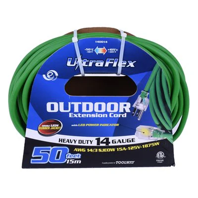 Outdoor SJEOW Extension Cord Lighted Single Tap Green - Image 23