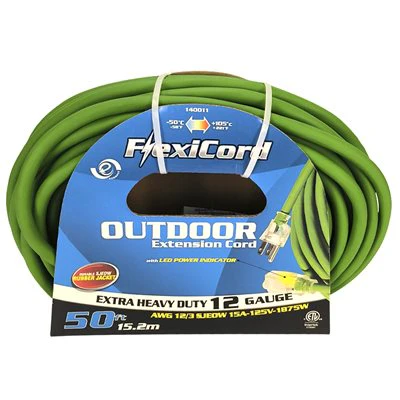Outdoor SJEOW Extension Cord Lighted Single Tap Green - Image 6