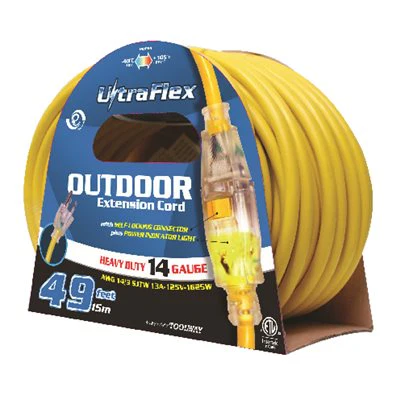 Outdoor SJTW Extension Cord Lighted Single Tap Yellow - Image 39