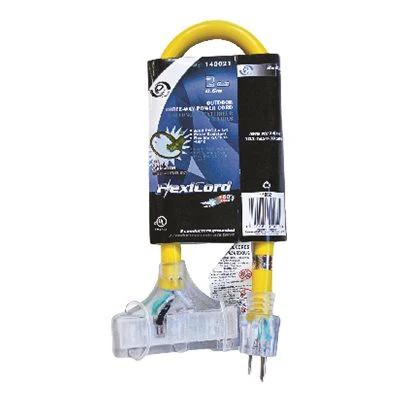 Outdoor STW Extension Cord 3-Tap Yellow