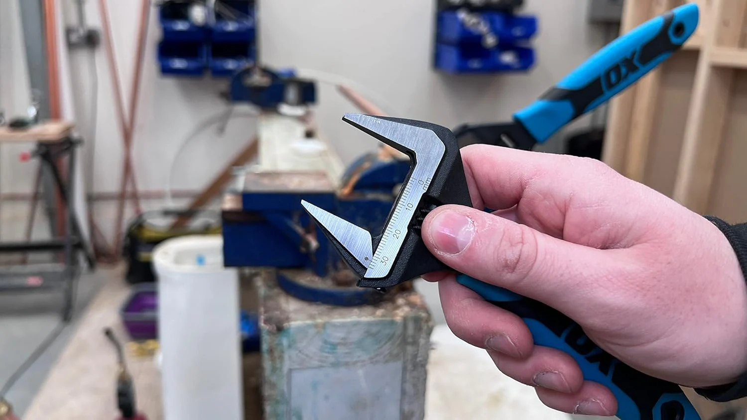 OX Pro 8" Wide Jaw Adjustable Wrench - Image 6