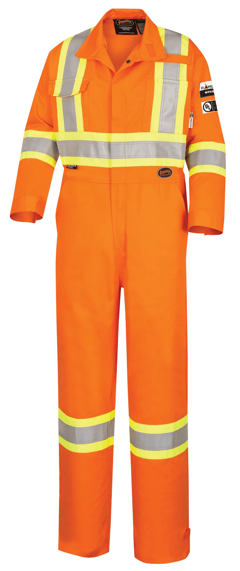 Pioneer Hi-Vis 100% Cotton Flame Resistant Safety Coveralls - Image 6