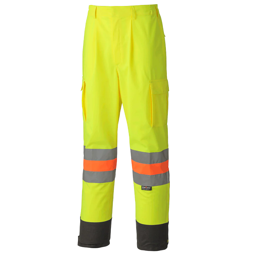 Pioneer Hi-Viz Yellow MTQ Approved Tricot Polyester Breathable Traffic Safety Pants - Image 3