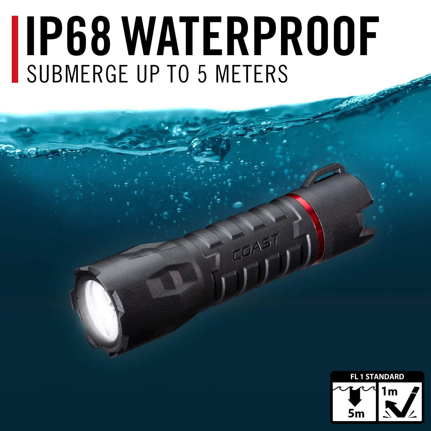 Coast Polysteel 500R Rechargeable Fixed Focus Flashlight - Image 3