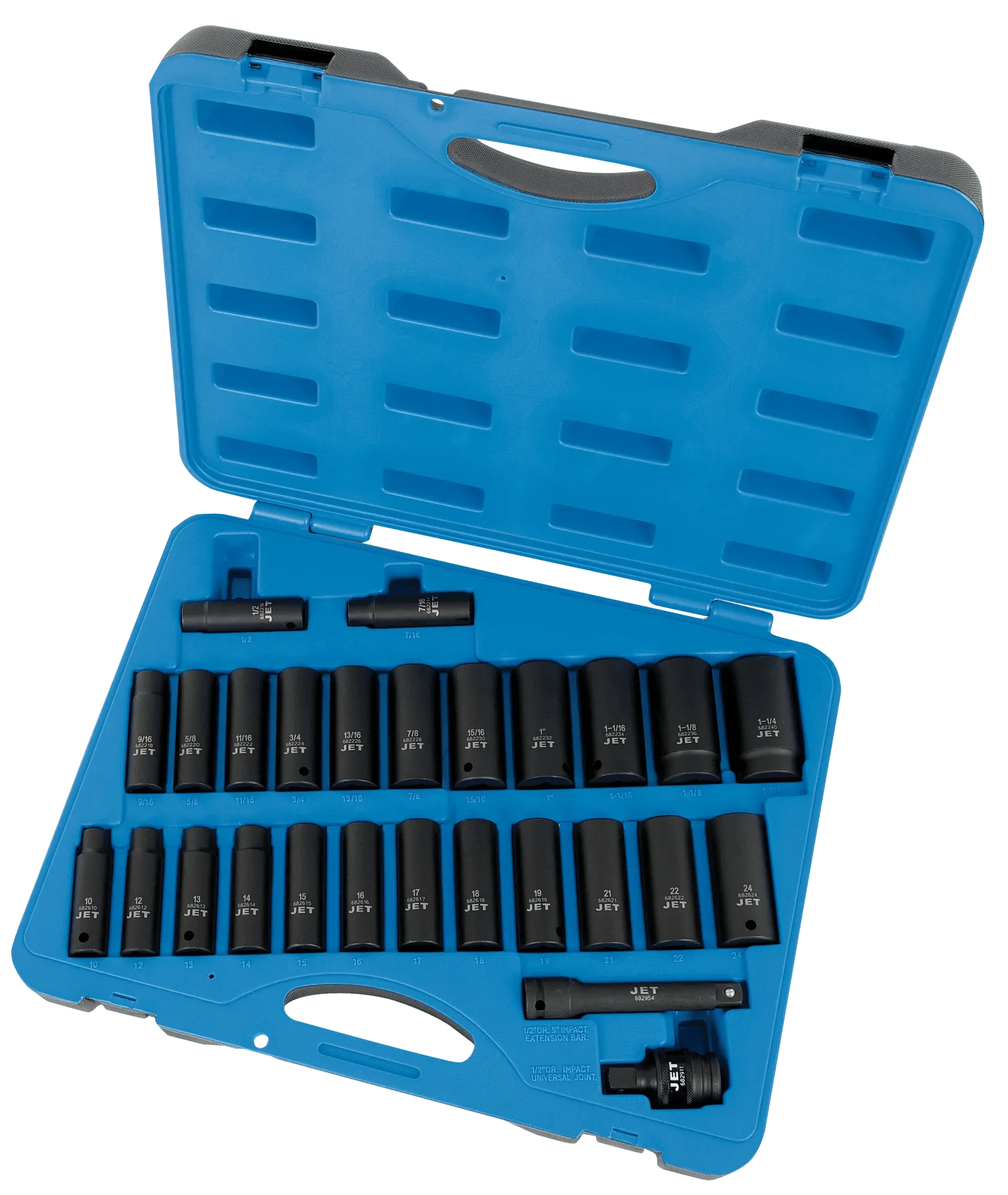 Jet 27 pc. 1/2" Drive 6-point Deep SAE/Metric Impact Socket Set