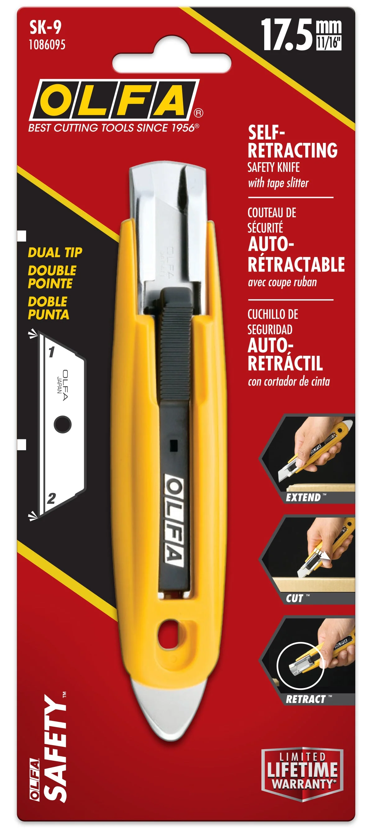 Olfa SK-9 Semi-Automatic Self-Retracting Safety Knife w/ Tape Splitter - Image 5
