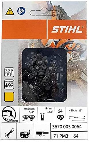 STIHL 71PM364E PICCO Micro 3 Chainsaw Chain - 1/4" P x .043G x 64DL