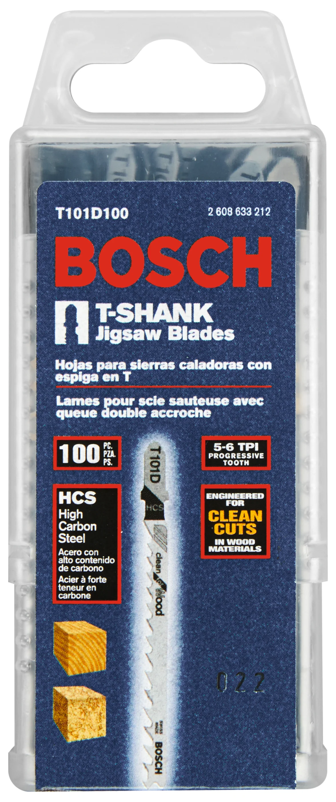 Bosch 100 pc. 4" 6 TPI Clean For Wood T-Shank Jig Saw Blades - Image 3
