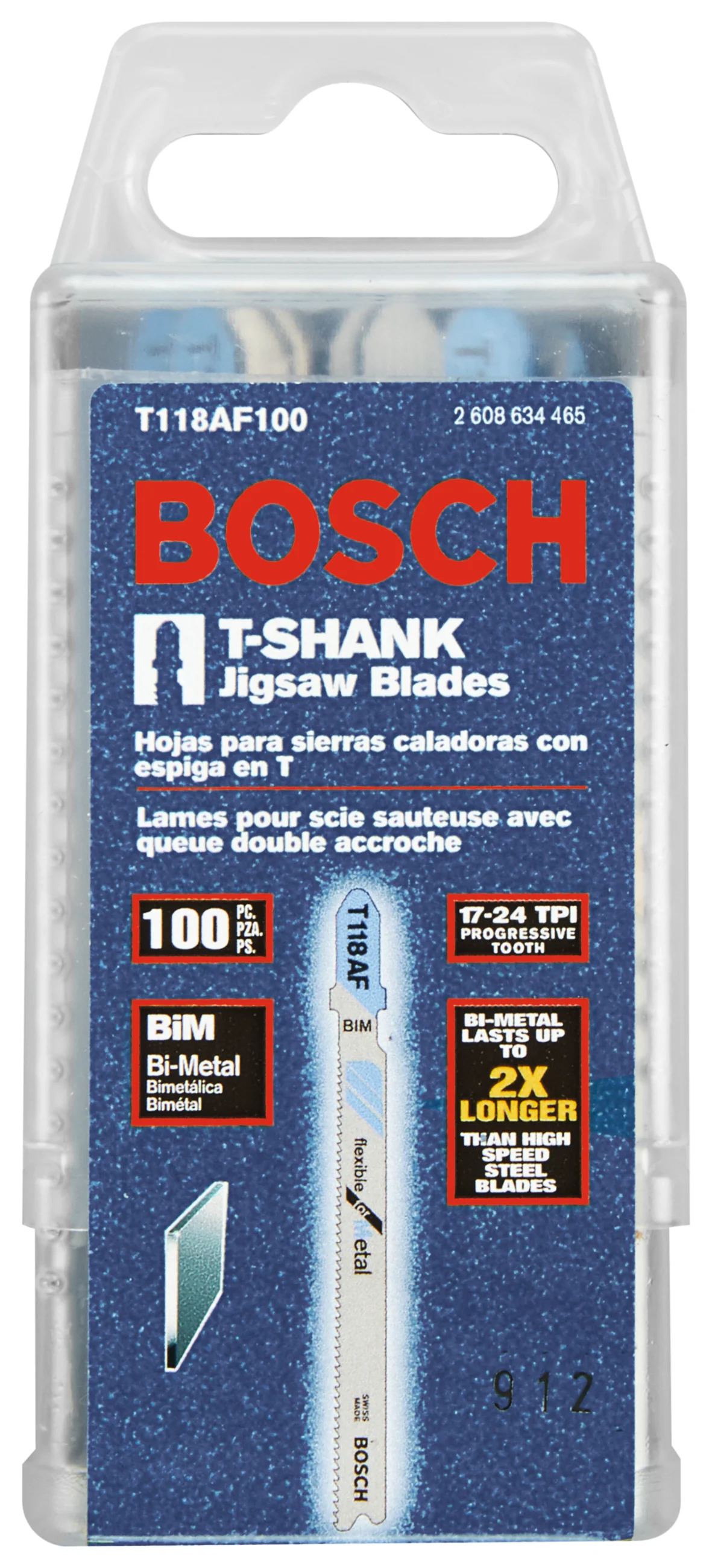 Bosch 100 pc. 3-5/8" 17-24 TPI Flexible For Metal T-Shank Jig Saw Blades - Image 2