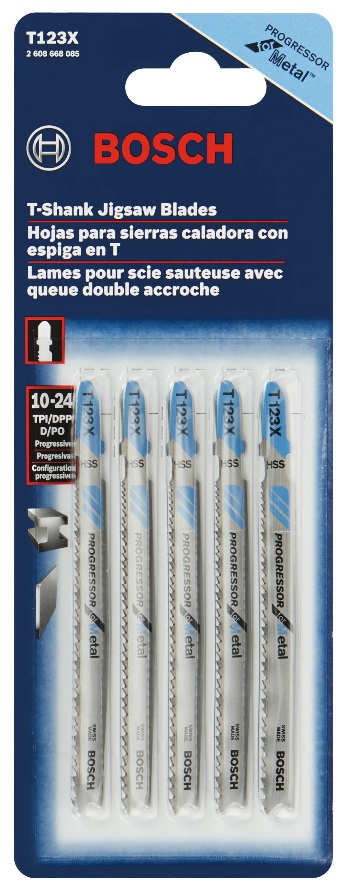 Bosch 5 pc. 4" 10-24P TPI Progressor For Metal T-Shank Jig Saw Blades - Image 3