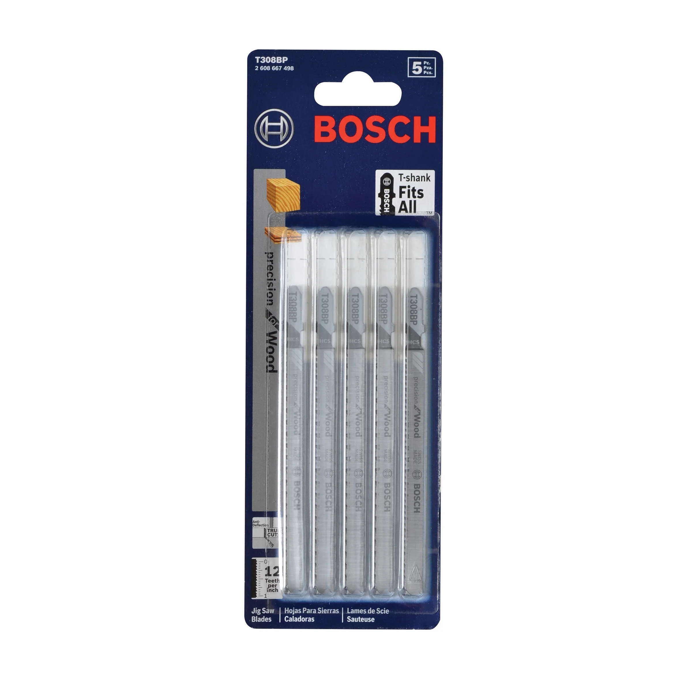 Bosch 5 pc. 4-5/8" 12 TPI Precision For Wood Jig Saw Blades - Image 2