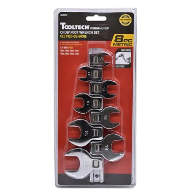Tooltech 8 pc. Carbon Steel Crow Foot Wrench Set - Image 5