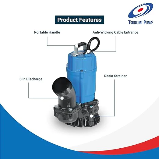 Tsurumi Semi-Vortex Submersible Trash Pump with Agitator 1 HP - Image 3