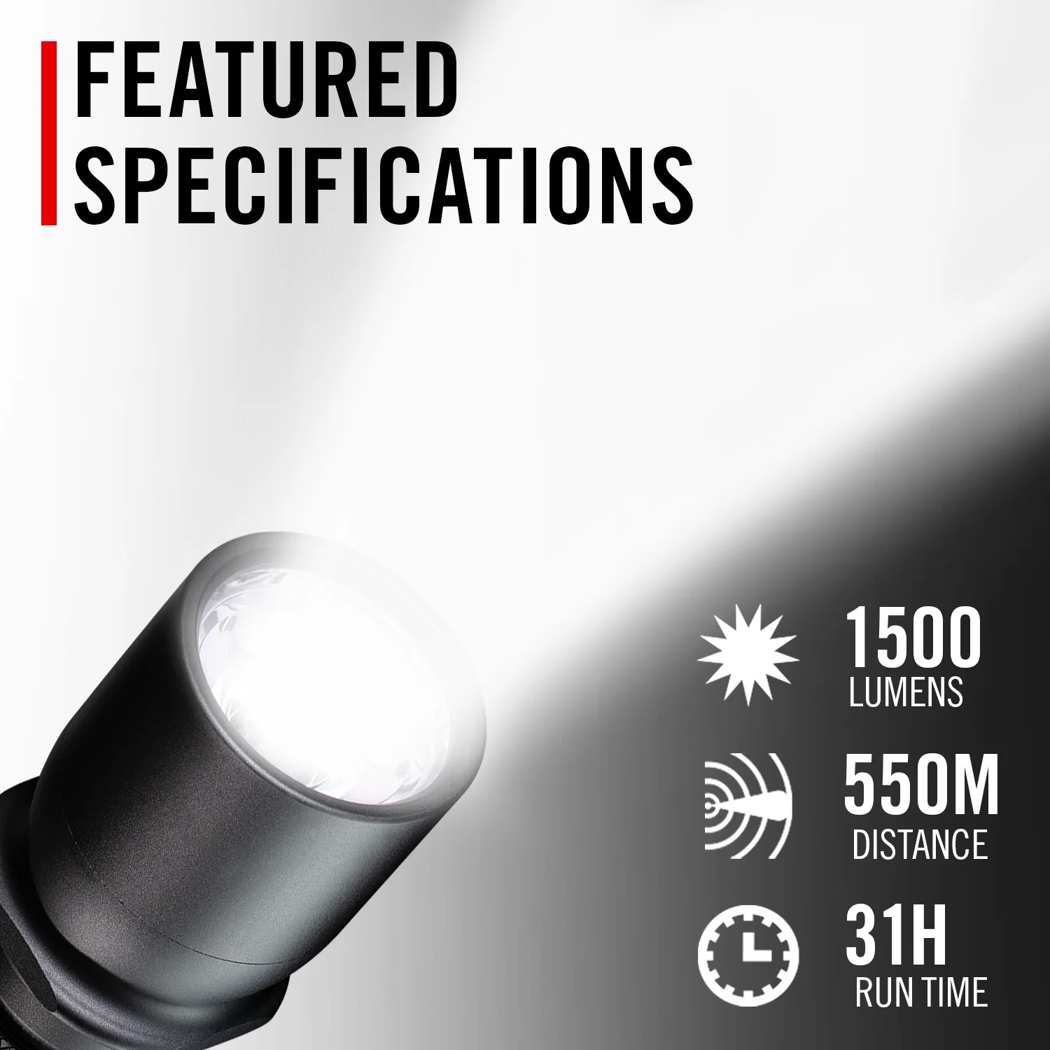 Coast TX11R Rechargeable Long Range Focus Flashlight - Image 2