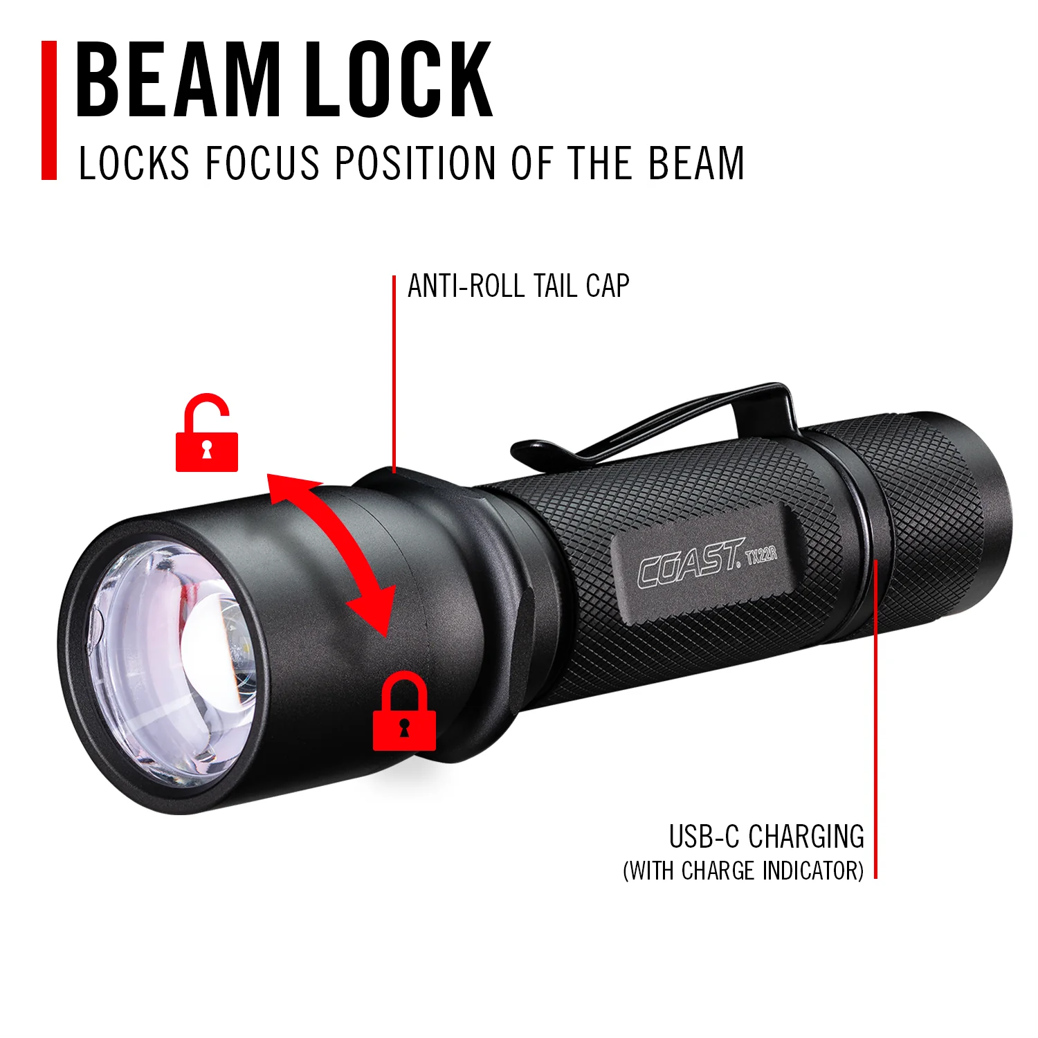 Coast TX11R Rechargeable Long Range Focus Flashlight - Image 4