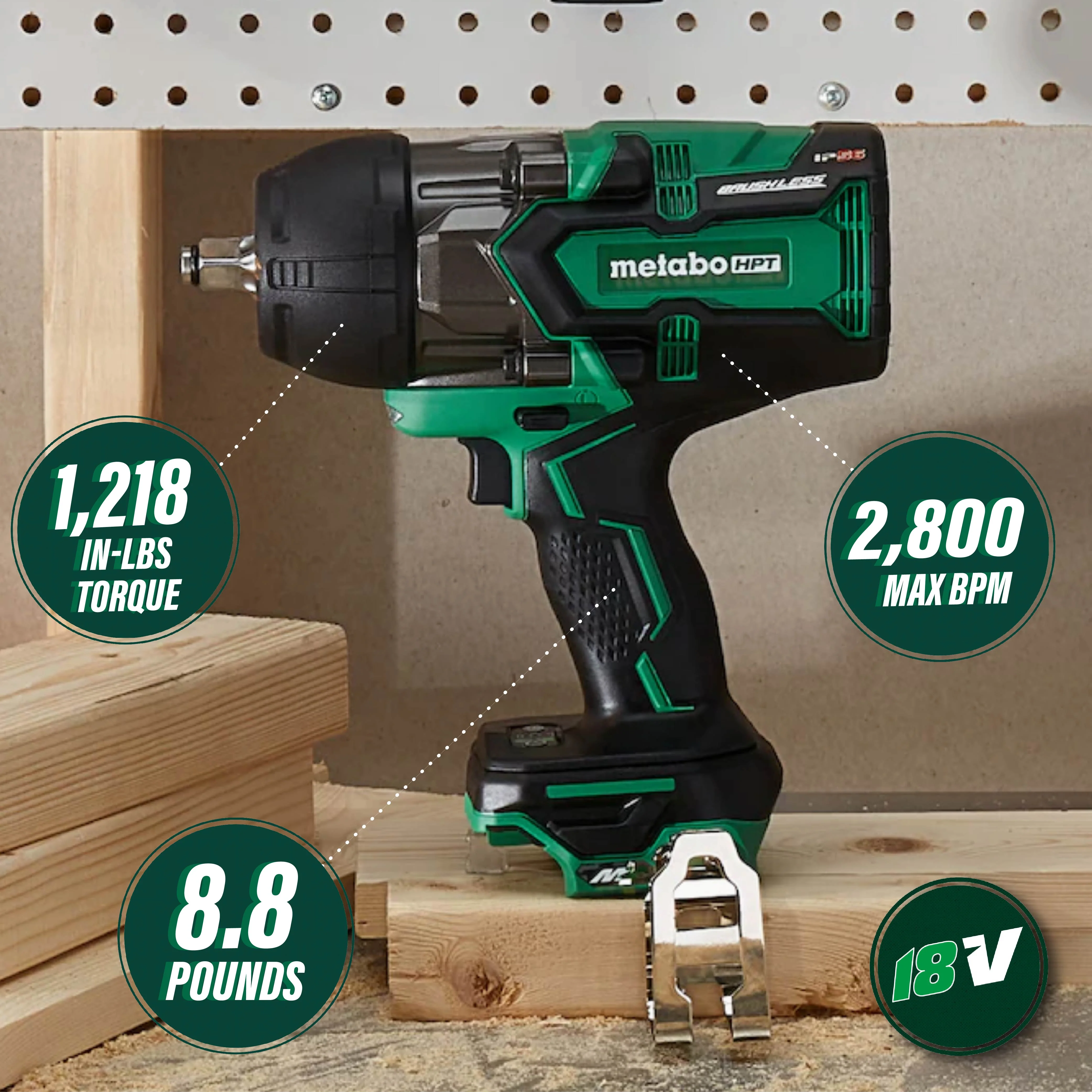 Metabo 36V Brushless 1/2" Impact Wrench - Tool Only - Image 3