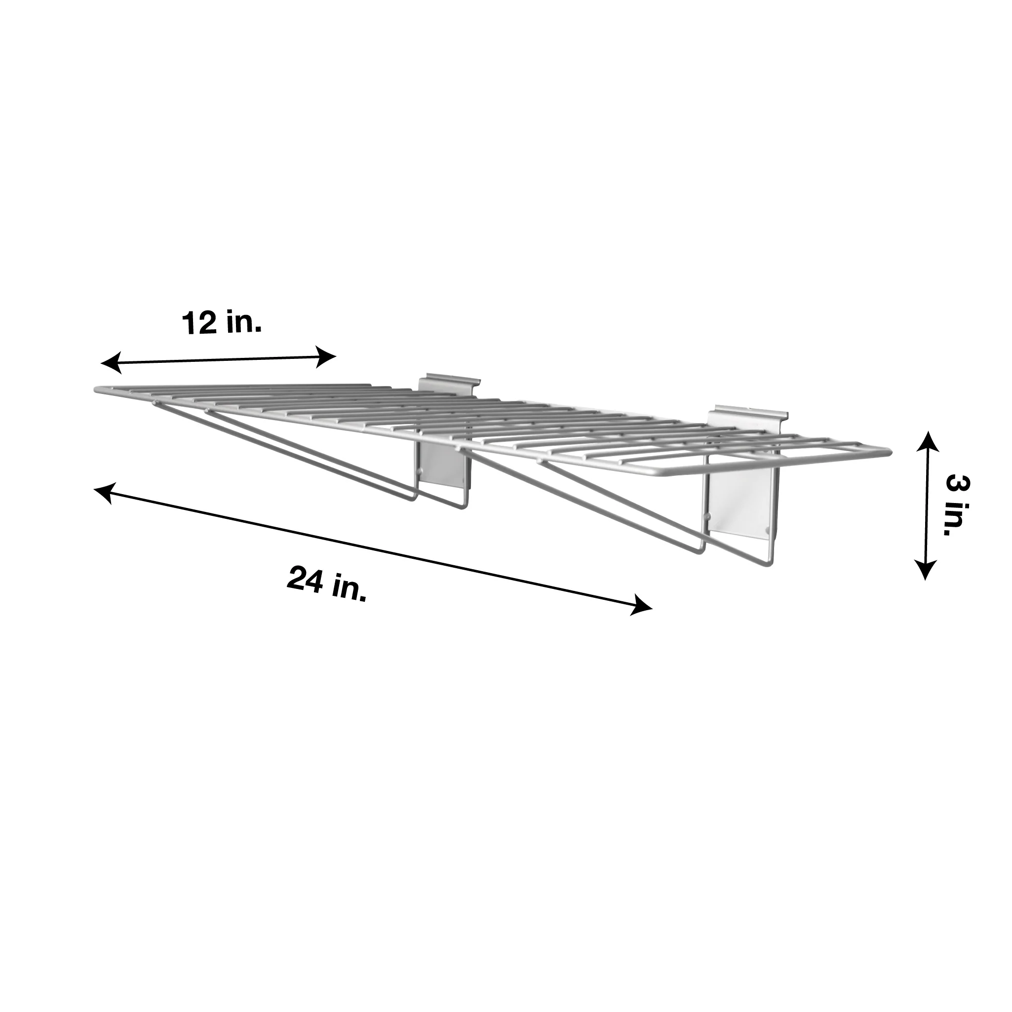 Crownwall Wire Shelf With Bracket Slatwall Accessory - 24" x 12" - Image 4