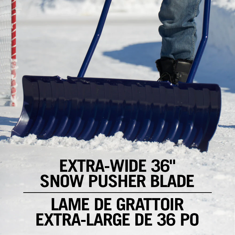 Garant 36" Extra Large Ergonomic Snow Pusher w/ Steel Handle - Image 2